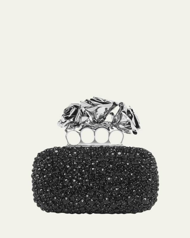 Rose Sculptural Crystal-Encrusted Clutch Bag